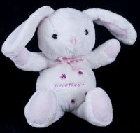 Carters Bunny Rabbit SWEETHEART White Plush Lovey Rattle